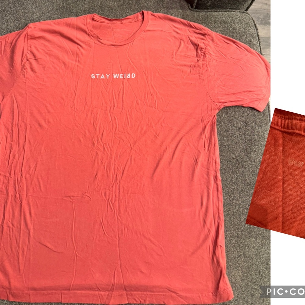 Red 'Stay Weird' Graphic T-Shirt